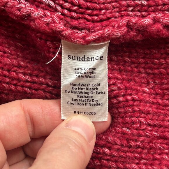 Sundance Boho Cable Knit Cardigan Coat Fringe Wool Cotton Blend, Women's XS - Picture 9 of 15